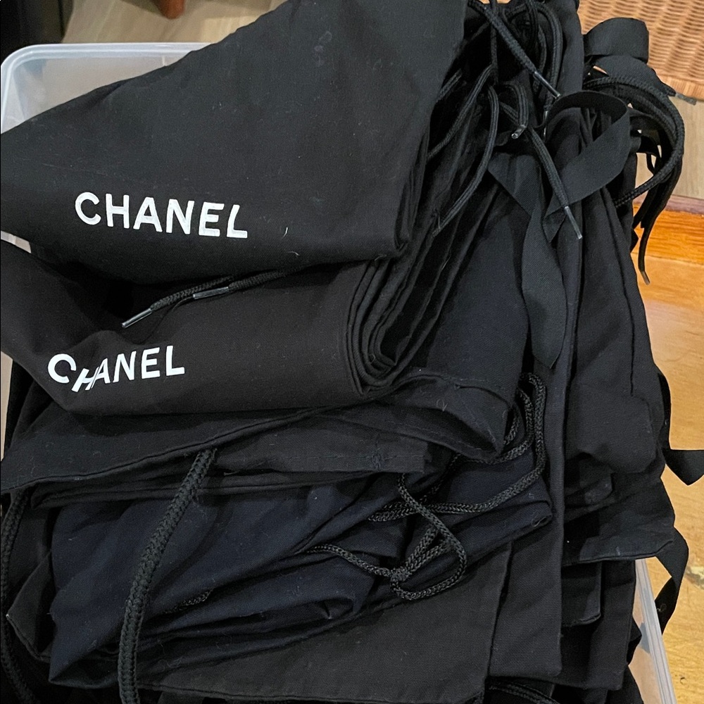 CHANEL Black Dust Bags with Logo